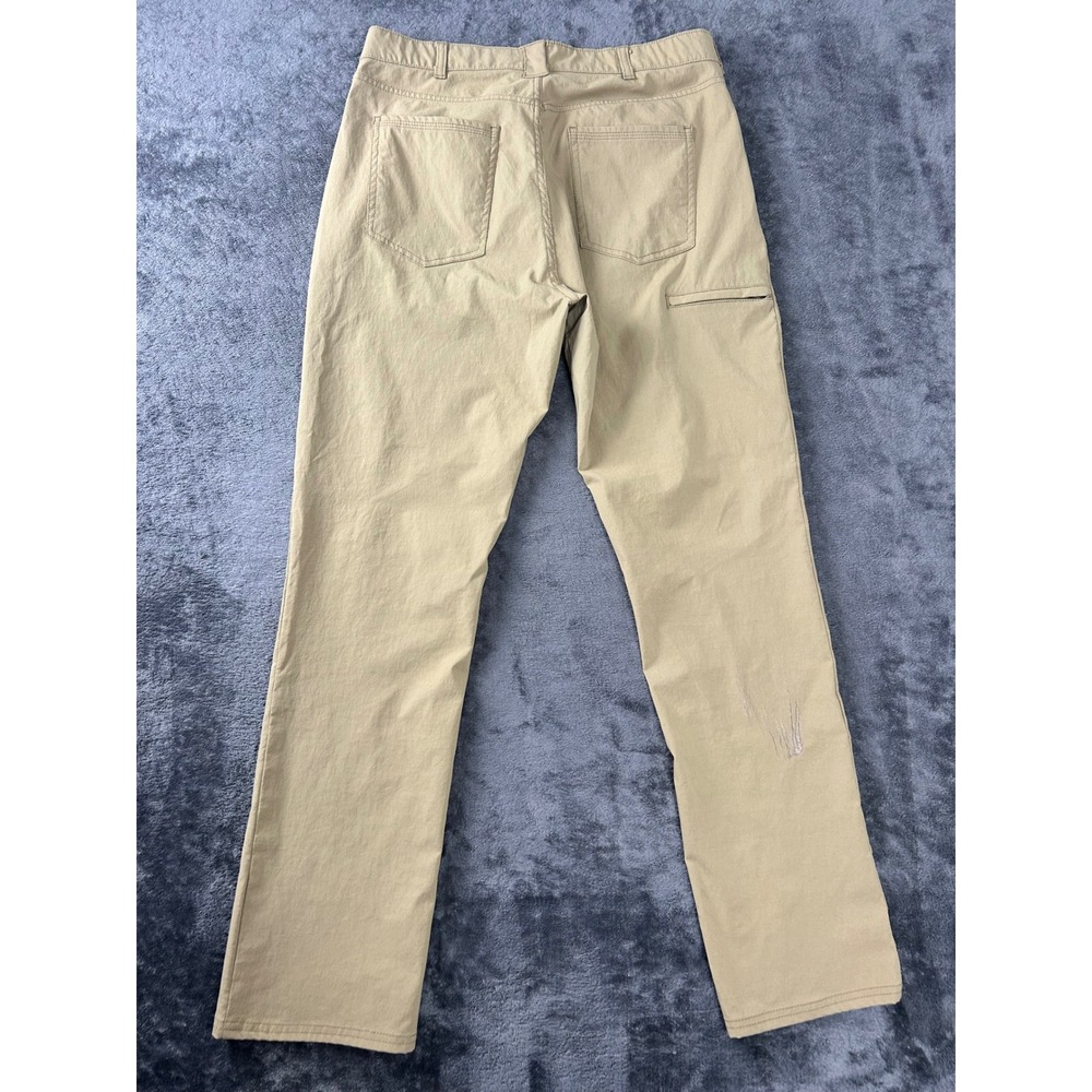 Denali Mens Hiking Pants Khaki Tan Stretch Nylon Outdoor Trousers 32x32 *Stain